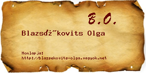 Blazsékovits Olga névjegykártya